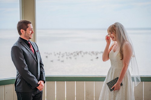 bride crying happy tears