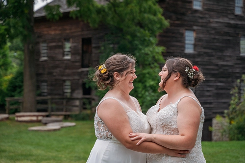  brides smiling