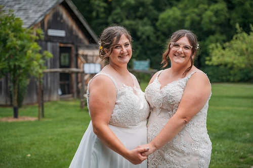  portrait of brides smiling