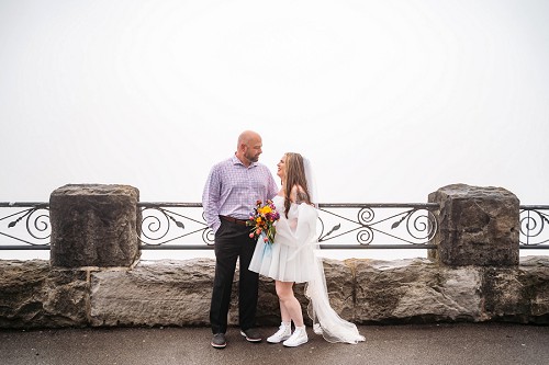 foggy niagara falls wedding