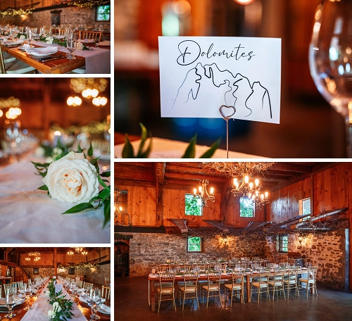 Honsberger Estate Winery wedding reception details