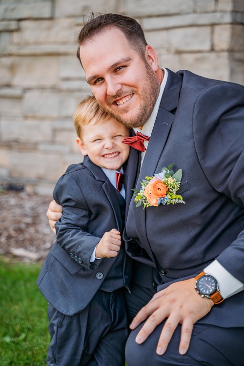 groom and son portrait