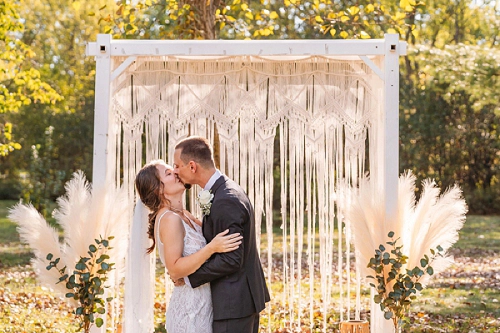  bride and groom first kiss