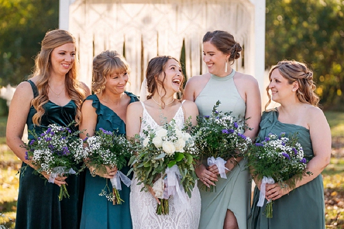 bridesmaids laughing 