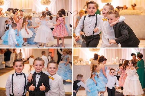  kids having fun at wedding