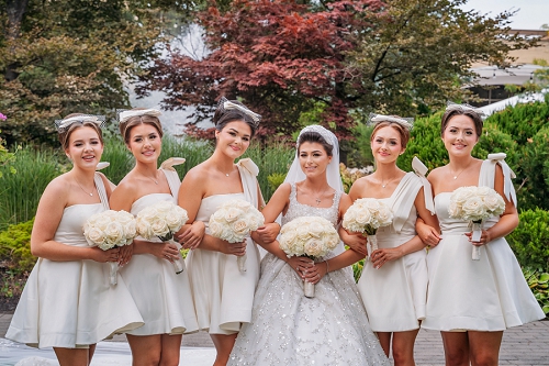 bridesmaids smiling 